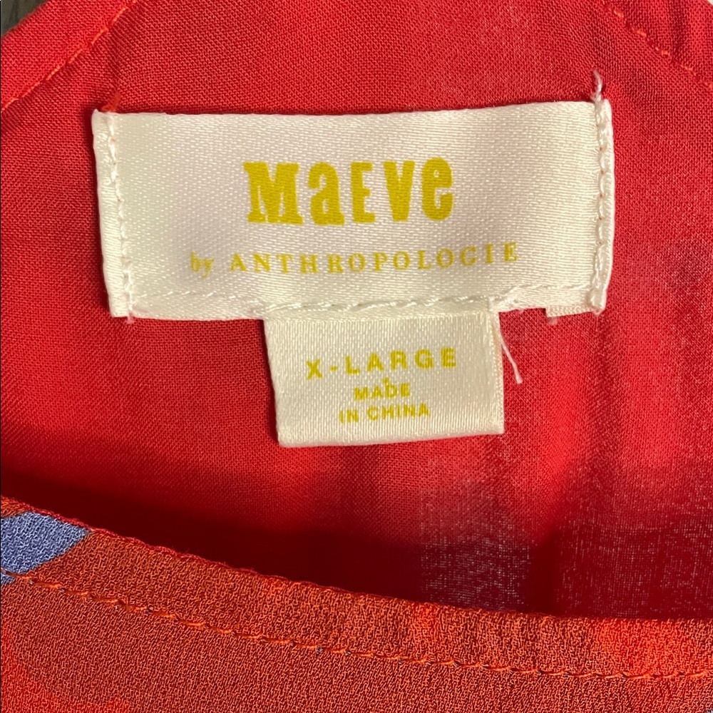 Maeve Anthropologie orange and Blue Floral Tank Top - Picture 4 of 4